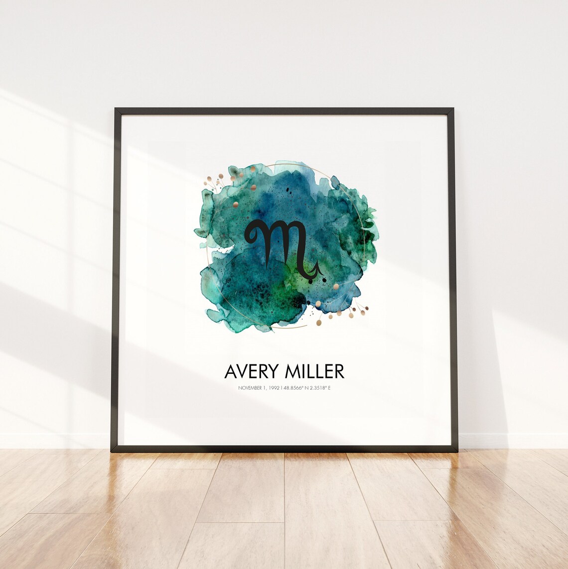 Scorpio Zodiac Sign Watercolor Galaxy Starry Constellation Art Poster - Image 2