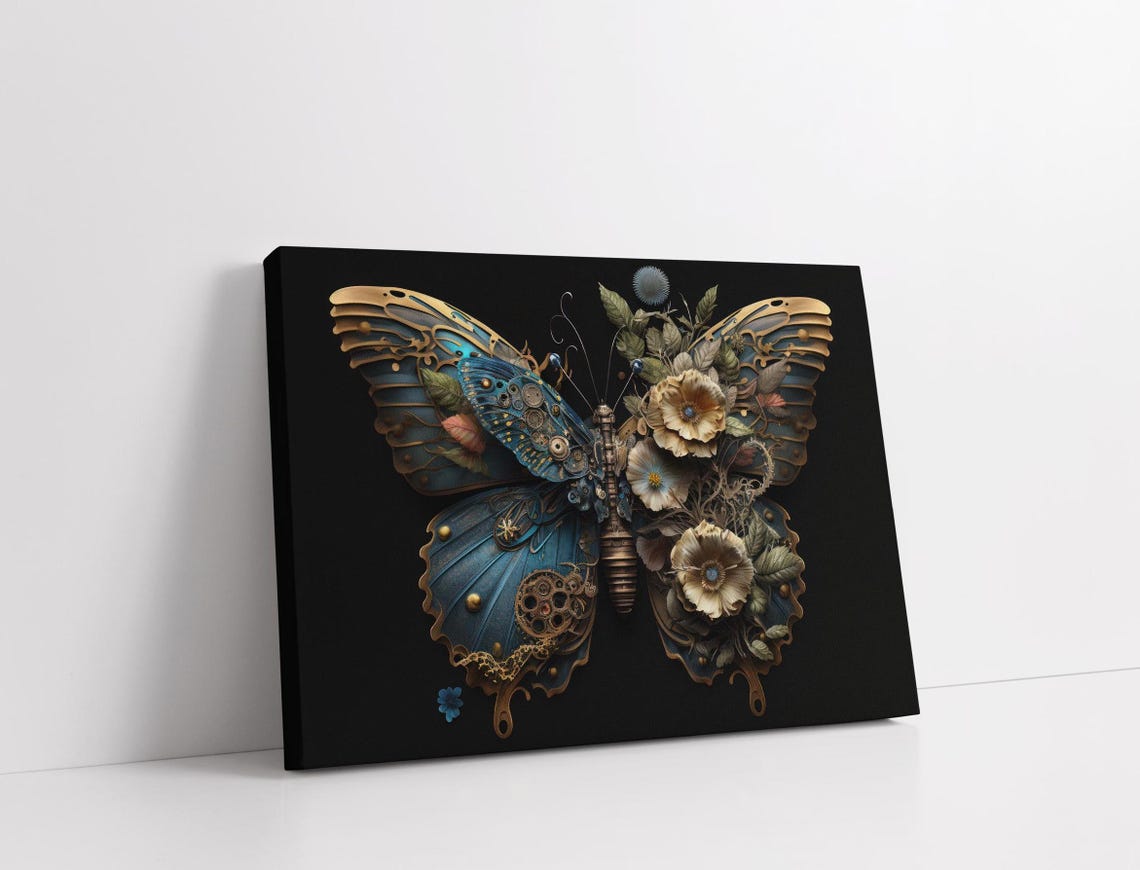 Steampunk Art Print Of A Butterfly Steampunk Wall Art Print Of Butterfly Butterfly Wall Art Butterfly Art Print Butterfly - Image 3