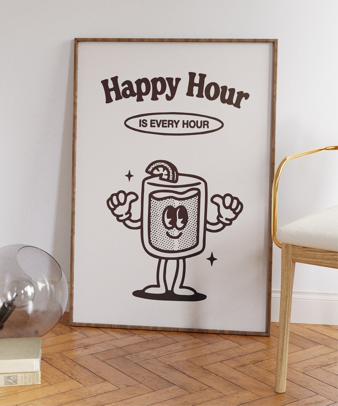 Happy Hour Cocktail Bar Retro Kitchen Wall Art - Image 4