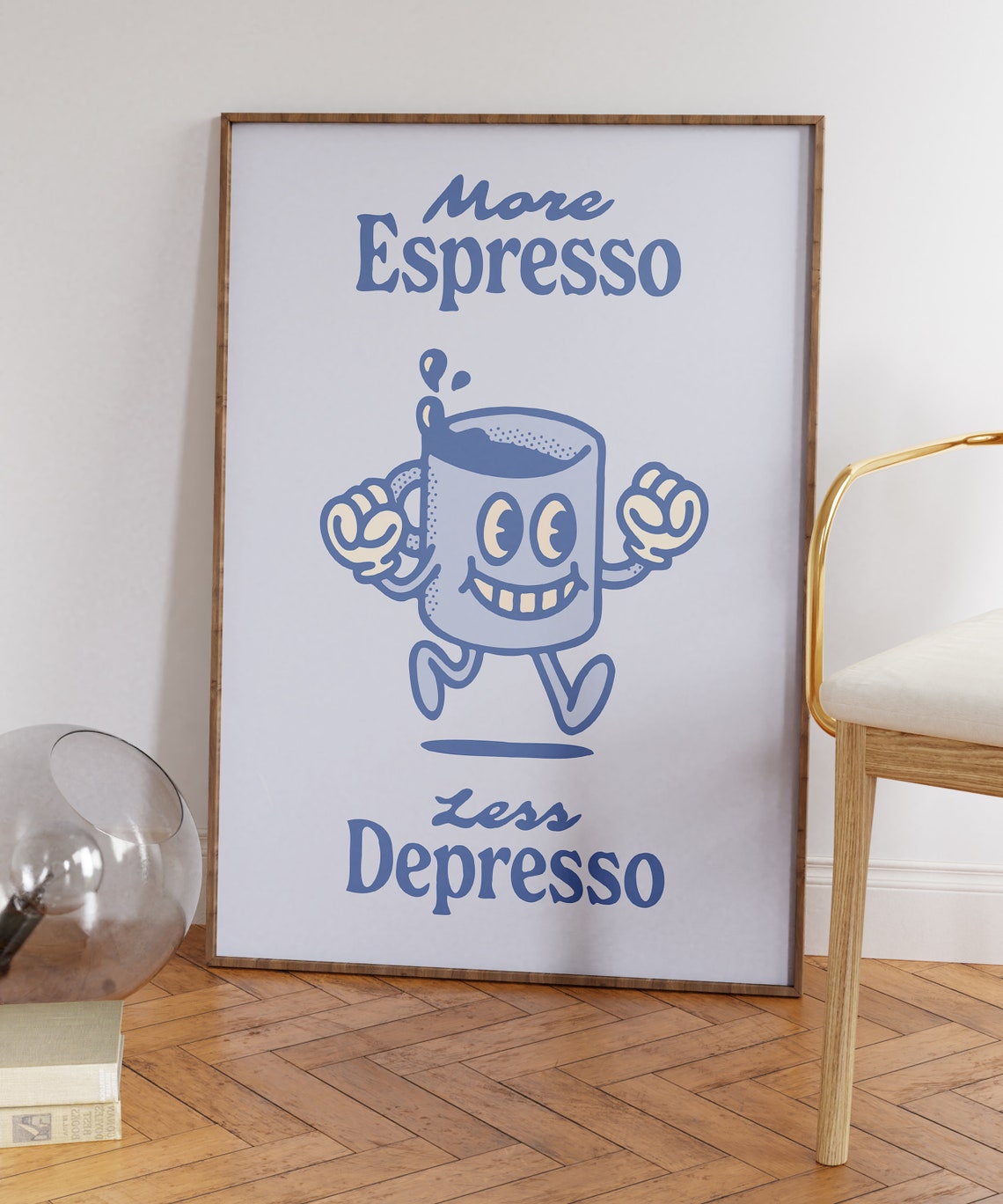 More Espresso Less Depresso Funny Coffee Cup Quote Wall Poster - Image 5