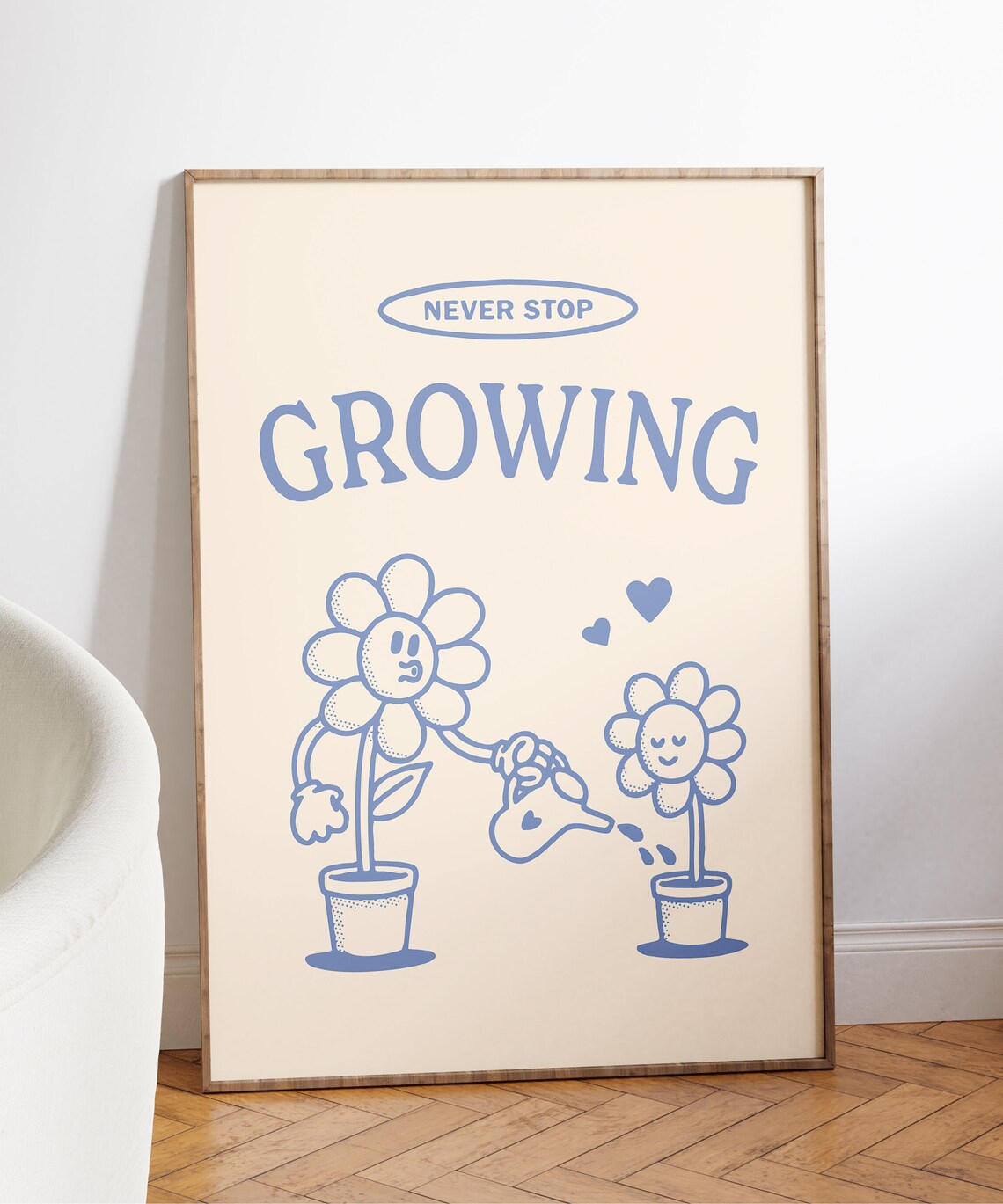 Never Stop Growing Retro Positivity Art Print - Image 3