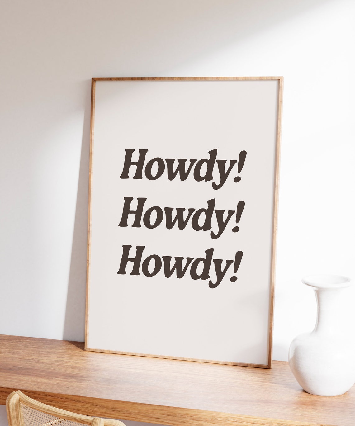 Howdy Howdy Howdy Brown Minimalist Typography Western Quote Poster - Image 7