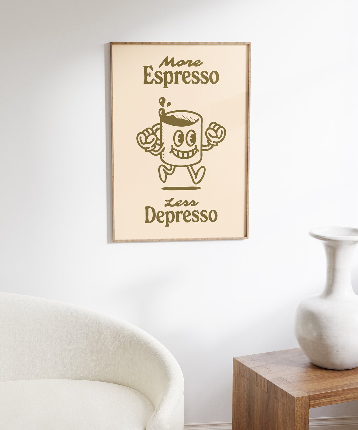 More Espresso Less Depresso Retro Coffee Poster - Image 4