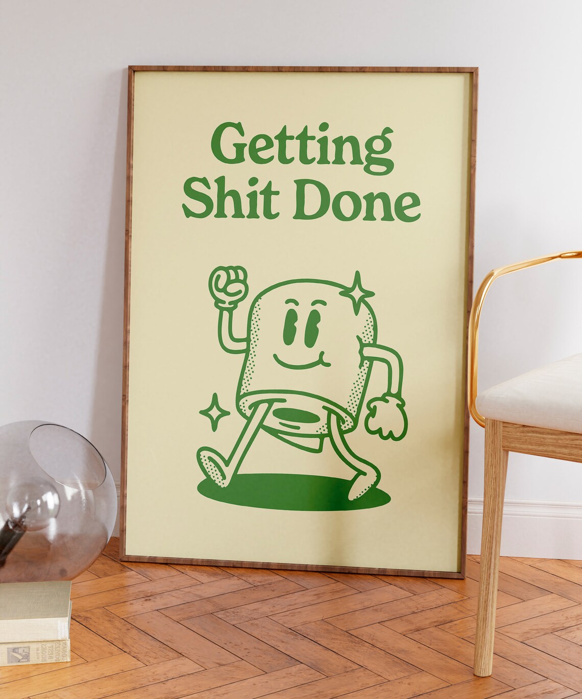 Get Shit Done Retro Bathroom Humor Art Print - Image 5