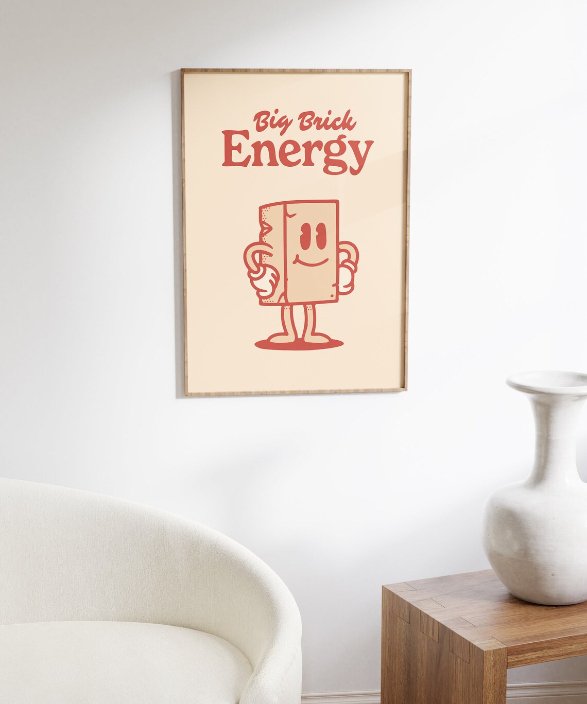 Big Brick Energy Retro Brick Character Funny Motivation Poster - Image 6
