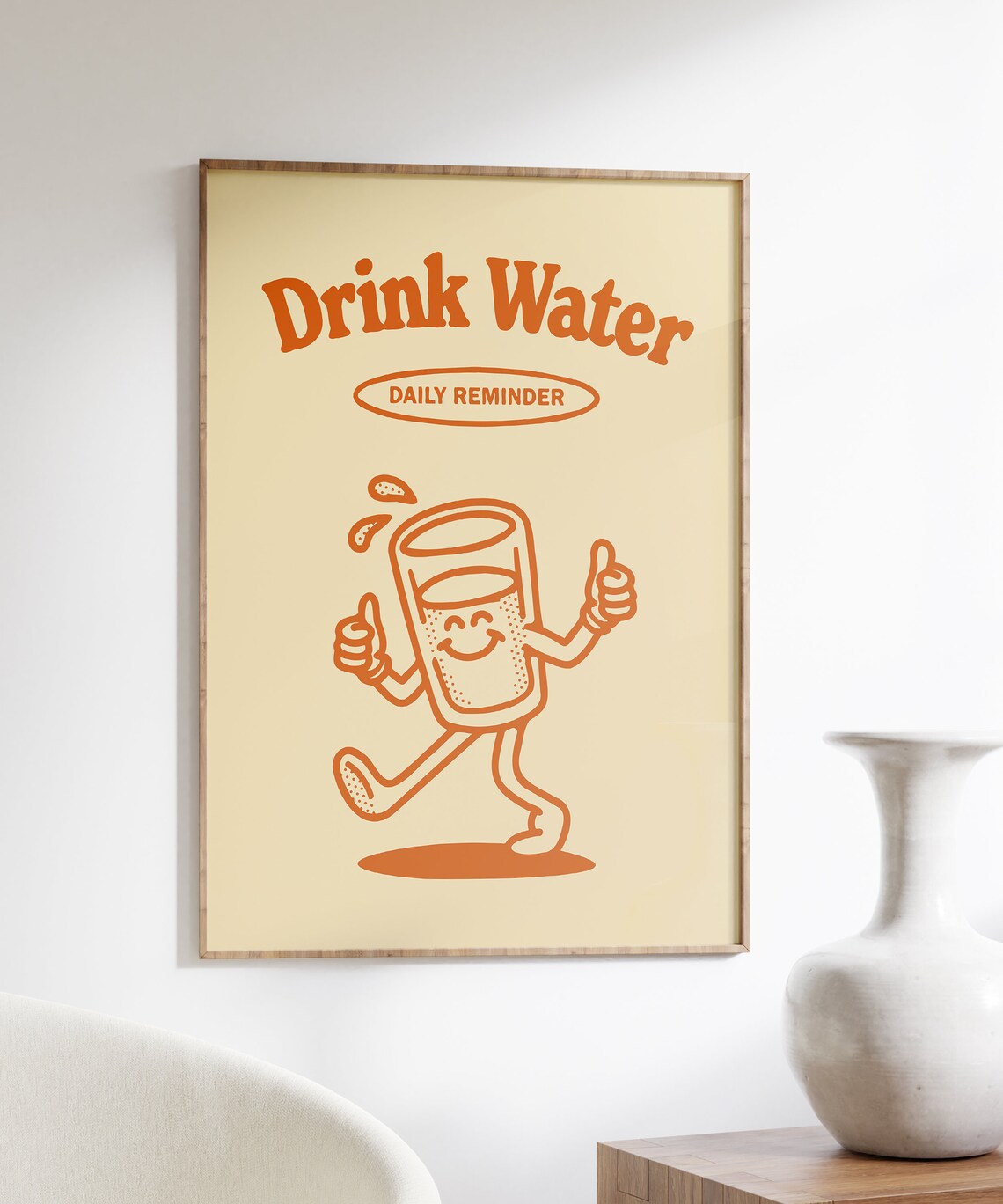 Drink Water Reminder Retro Hydration Poster Print - Image 4
