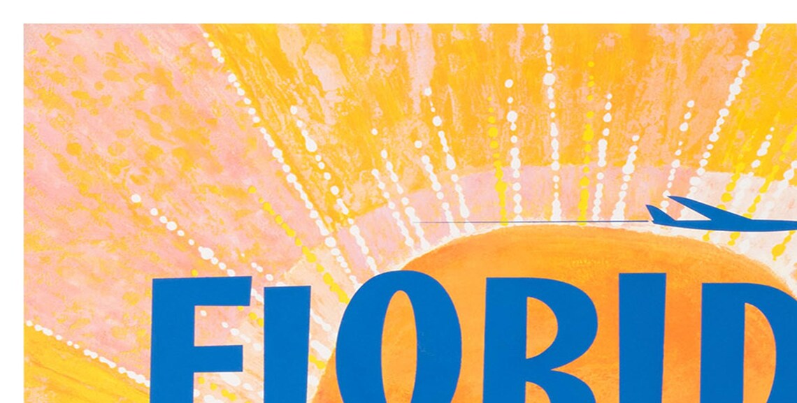 Florida Fly TWA Sunglasses Sunburst Miami Retro Travel Poster - Image 2