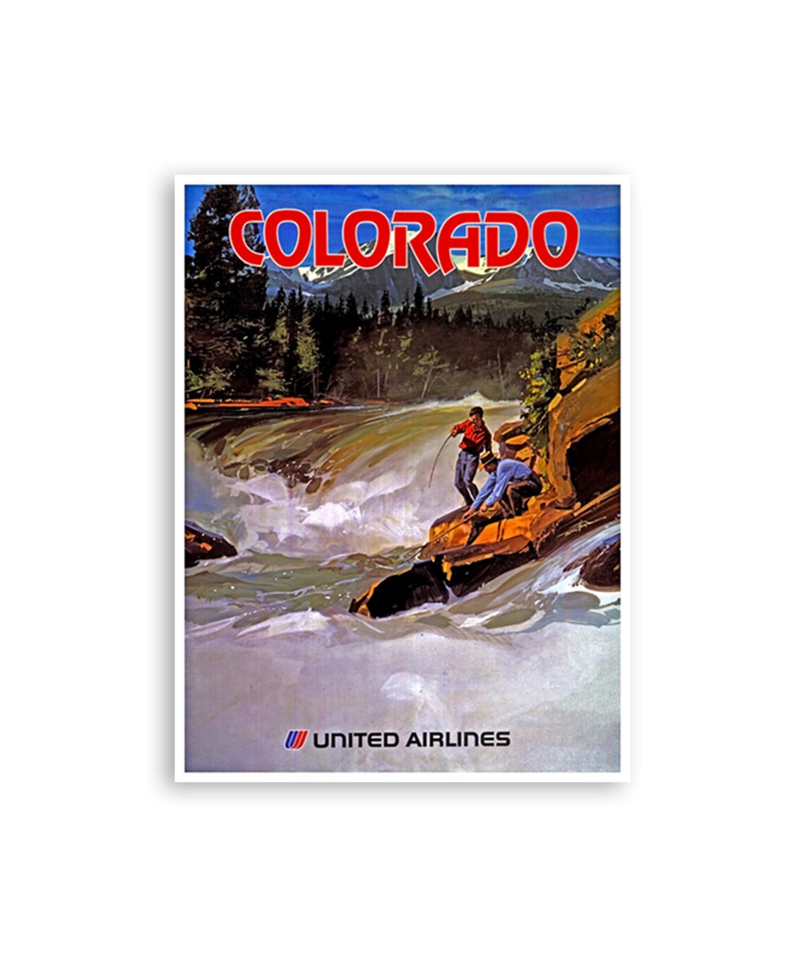 Colorado Travel Poster, Tourist Airline Art Print