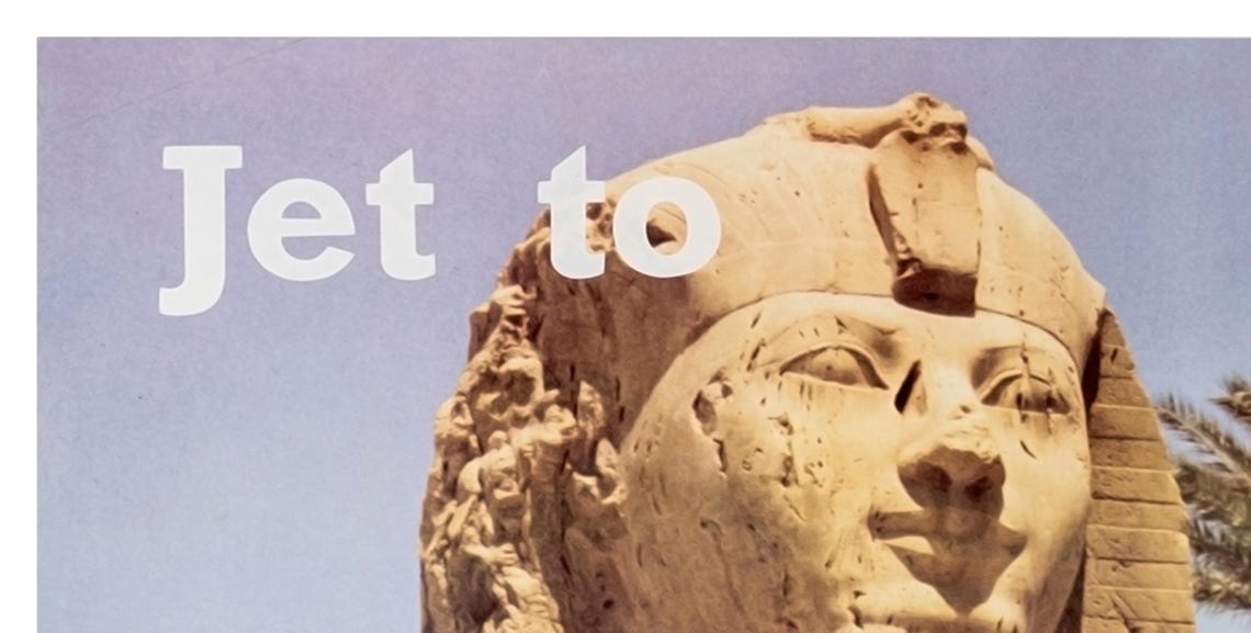 Jet to Egypt Great Sphinx Vintage East African Airways Poster - Image 2