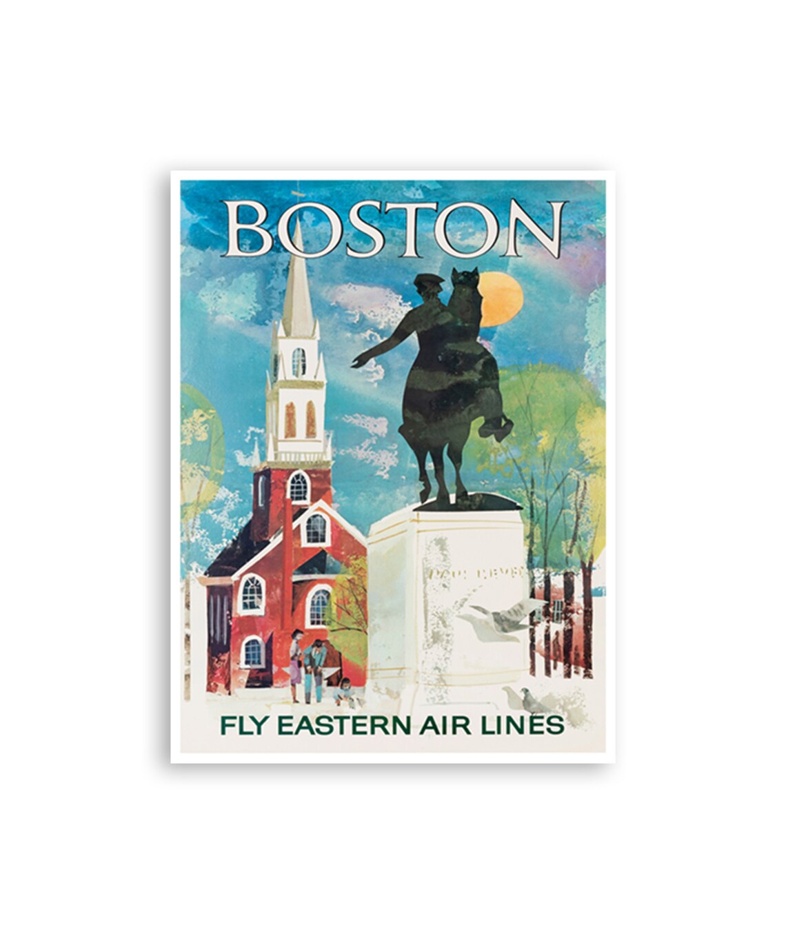 Boston Vintage Travel Poster, City Wall Art Print
