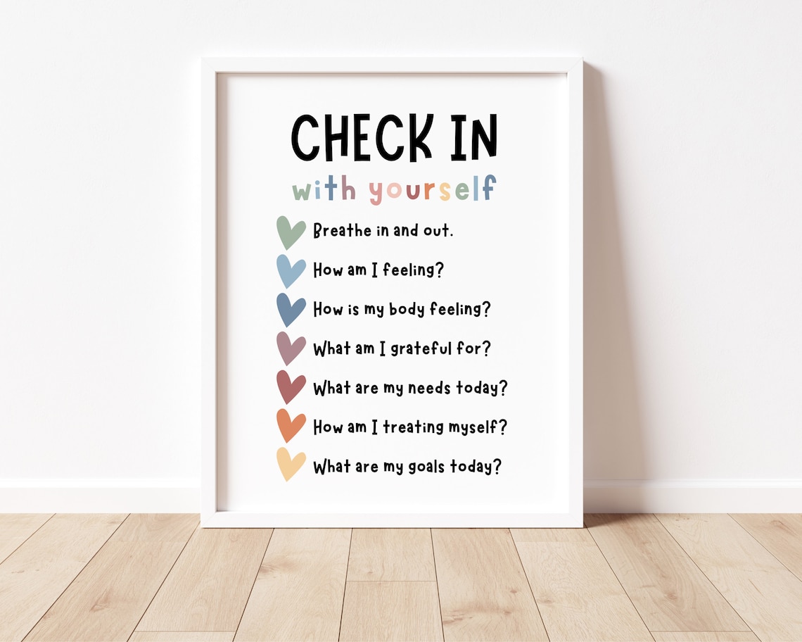 Check In With Yourself Self Care Checklist Poster - Image 2