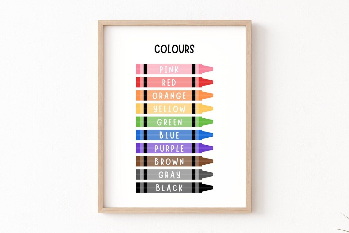Colours Educational Poster, Kindergarten Classroom Art Print