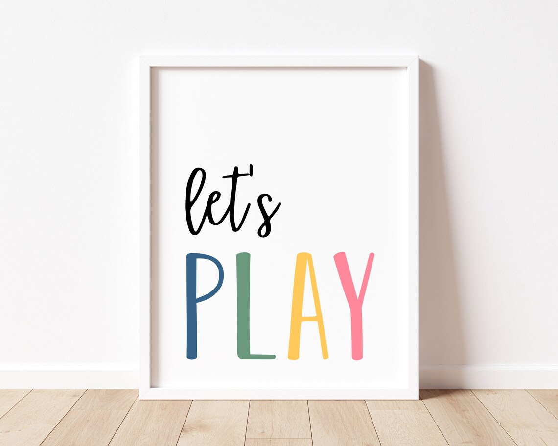 Lets Play Sign Playroom Kids Poster Print - Image 4