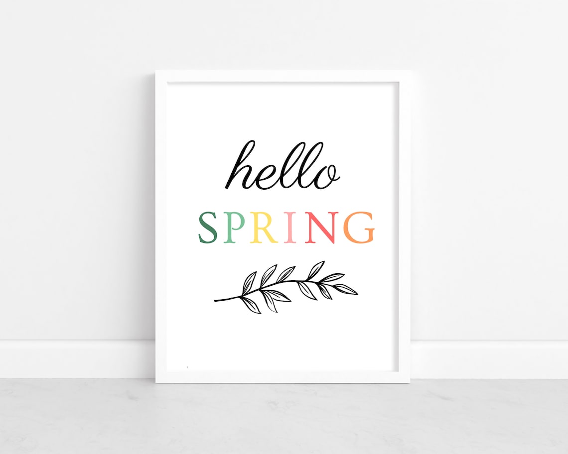 Hello Spring Farmhouse Boho Wall Art Print - Image 3