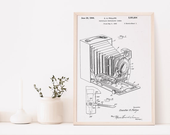 Patent Print Poster Camera Decor Blueprint Wall Art Prints
