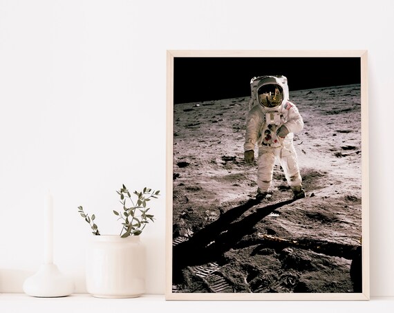 Buzz Aldrin Moonwalk Apollo 11 NASA Astronaut Lunar Surface Photo Poster