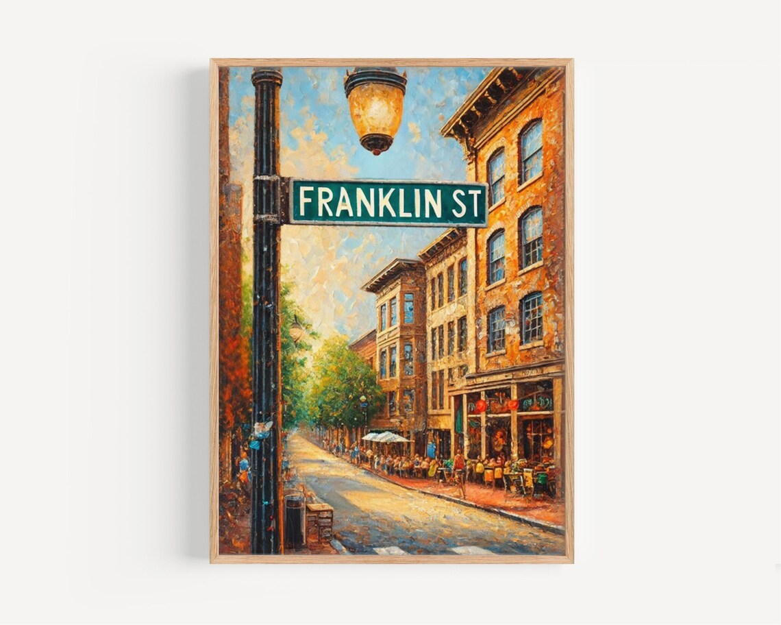 Chapel Hill Franklin St Travel Poster, North Carolina