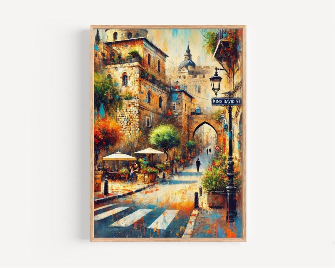 King David Street Jerusalem Travel Poster