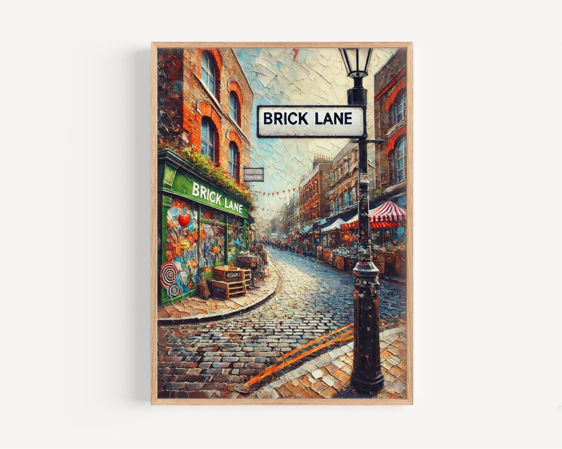 Brick Lane London Travel Poster, England