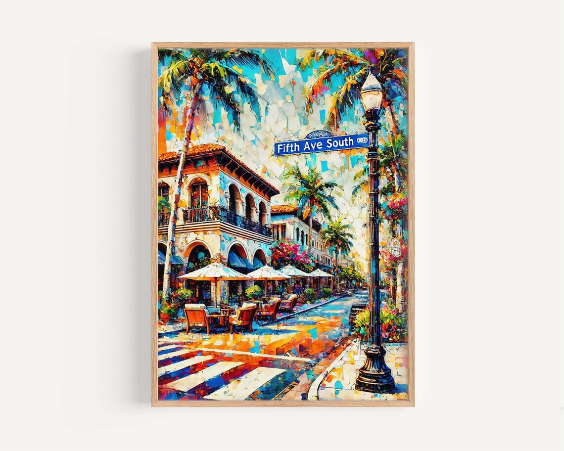 Fifth Avenue South Naples Florida Travel Poster