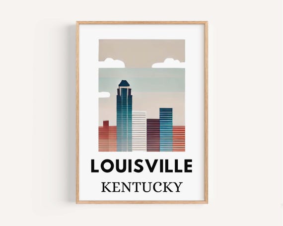 Louisville Kentucky Travel Poster, Map Wall Art