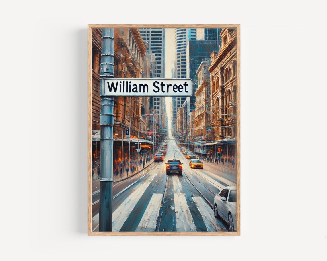 William Street Sydney Australia Cityscape Street Scene Art Poster
