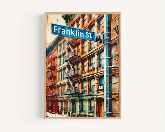 Franklin St Manhattan NYC Fire Escape Street Scene Art Print
