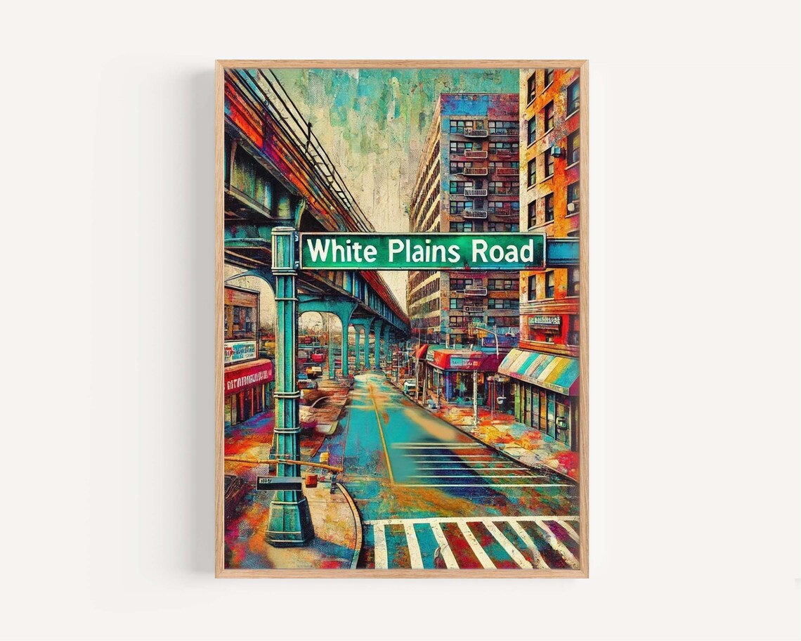 White Plains Road Bronx Street Sign Art Print