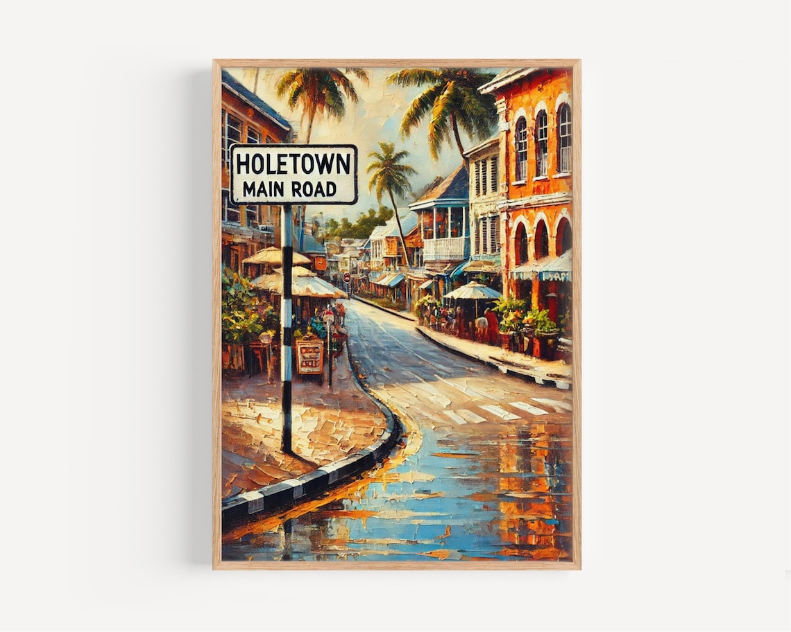 Holetown Barbados Coastal Street Sign Art Print