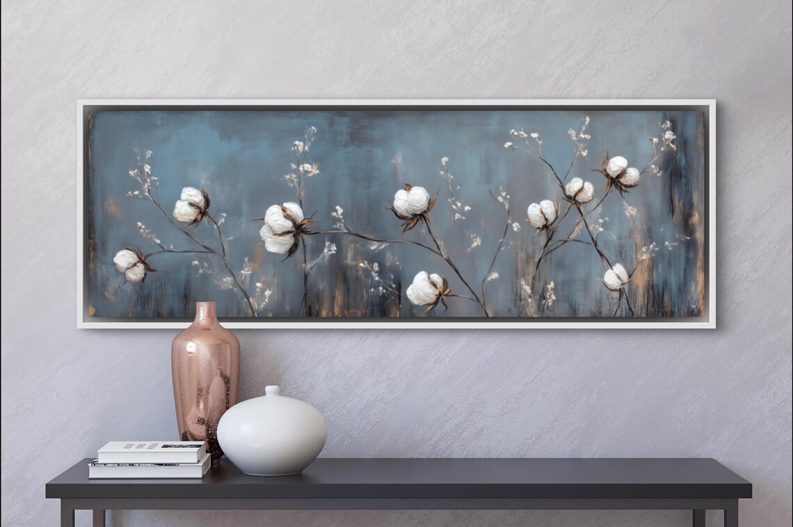 Rustic Cotton Plant Panoramic Art Print, Farmhouse Decor - Image 5