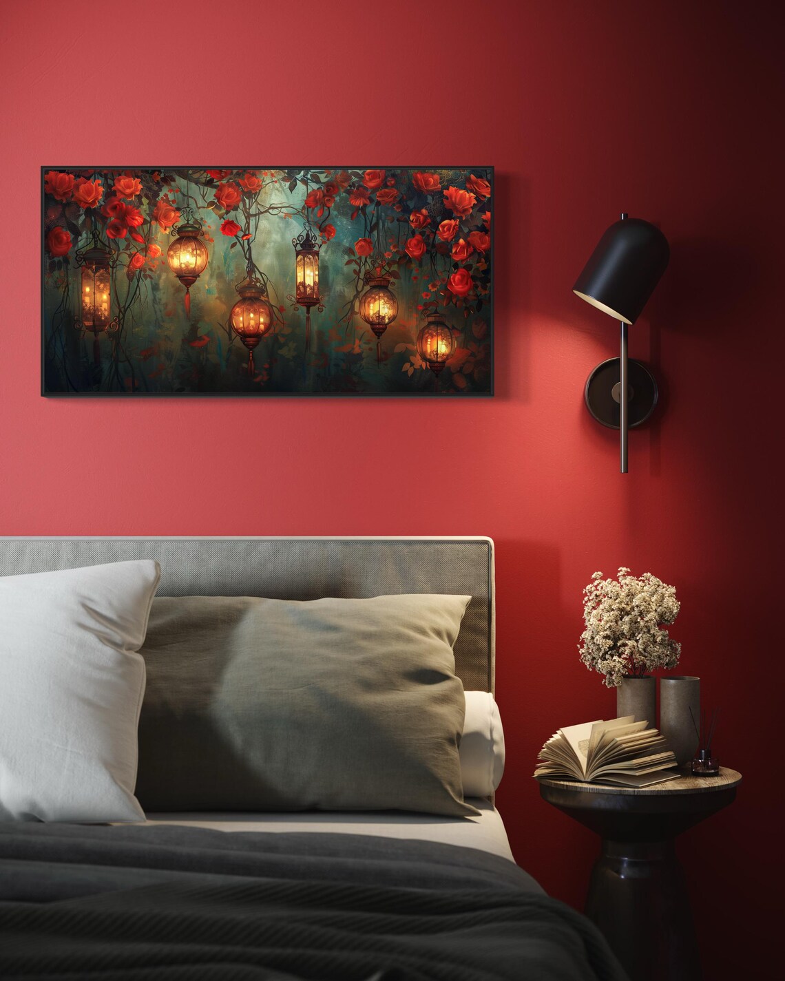 Magical Garden Lanterns Panoramic Wall Art Print - Image 4