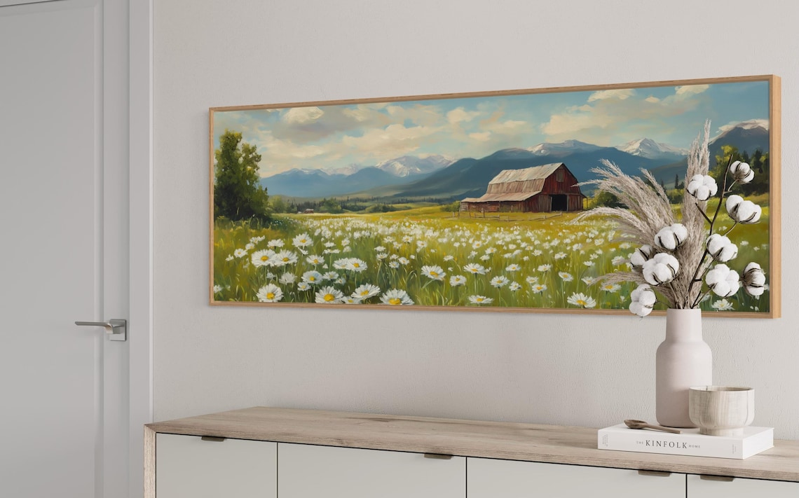 Rustic Red Barn Countryside Art Print, Farmhouse - Image 2