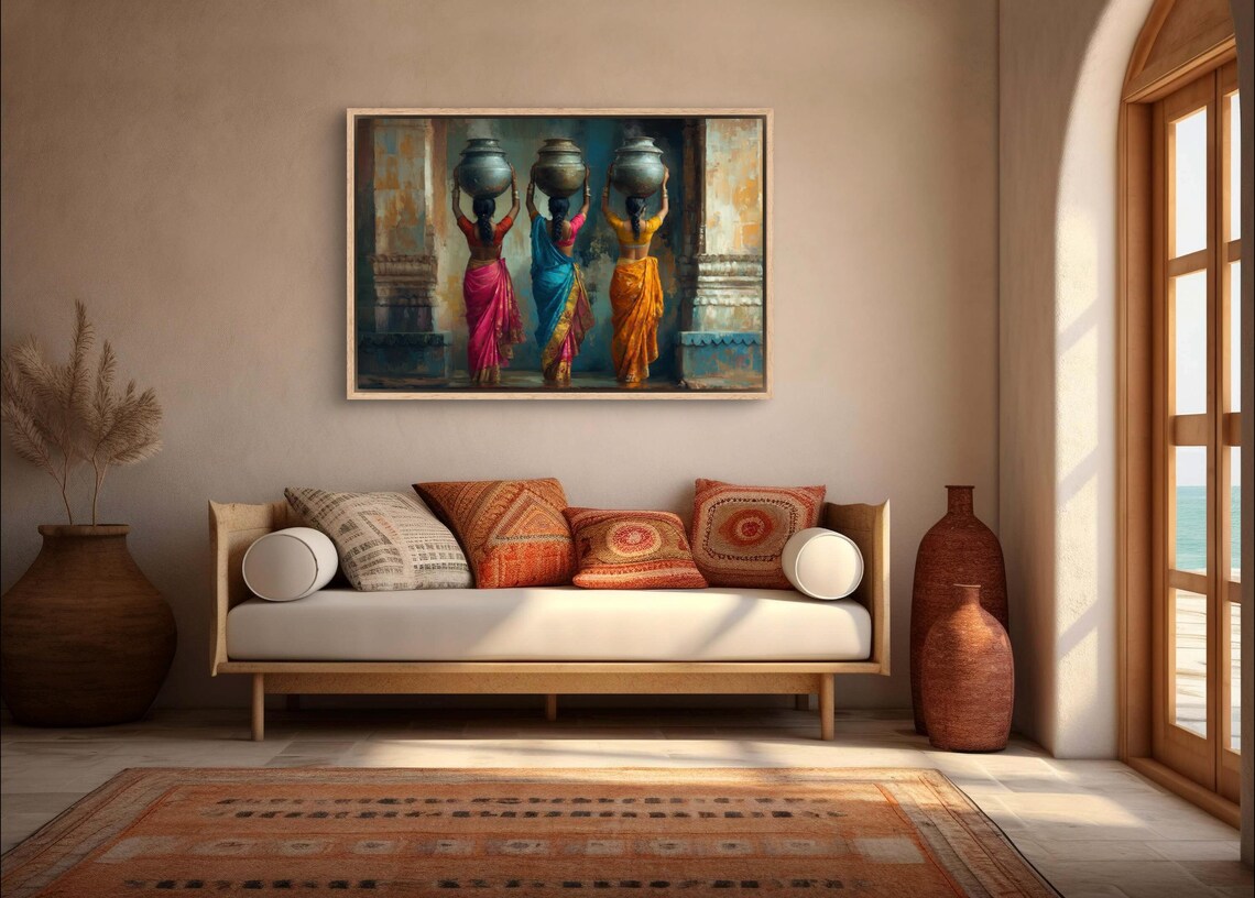 Elegant Indian Woman Portrait, South Asian Wall Art - Image 4