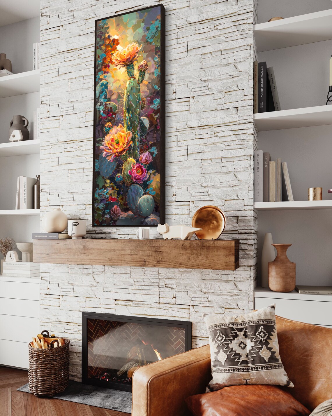 Desert Bloom Cactus Art Print, Southwest Decor - Image 2