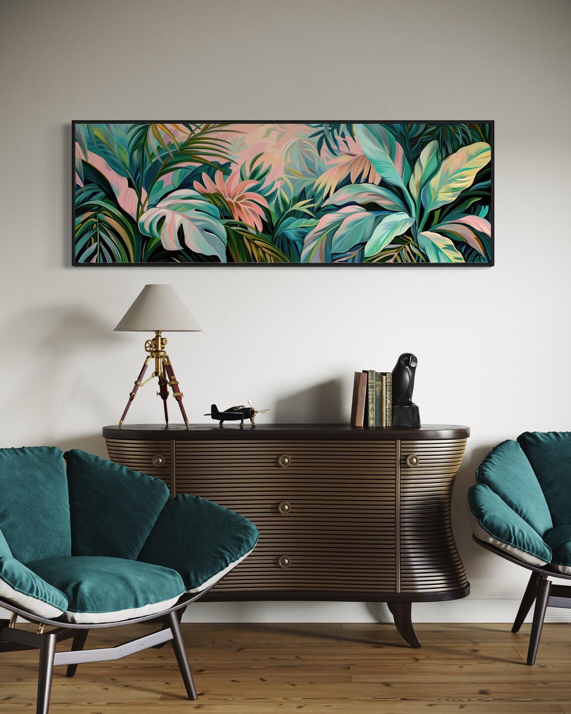 Tropical Leaf Panorama, Botanical Wall Art Print - Image 4