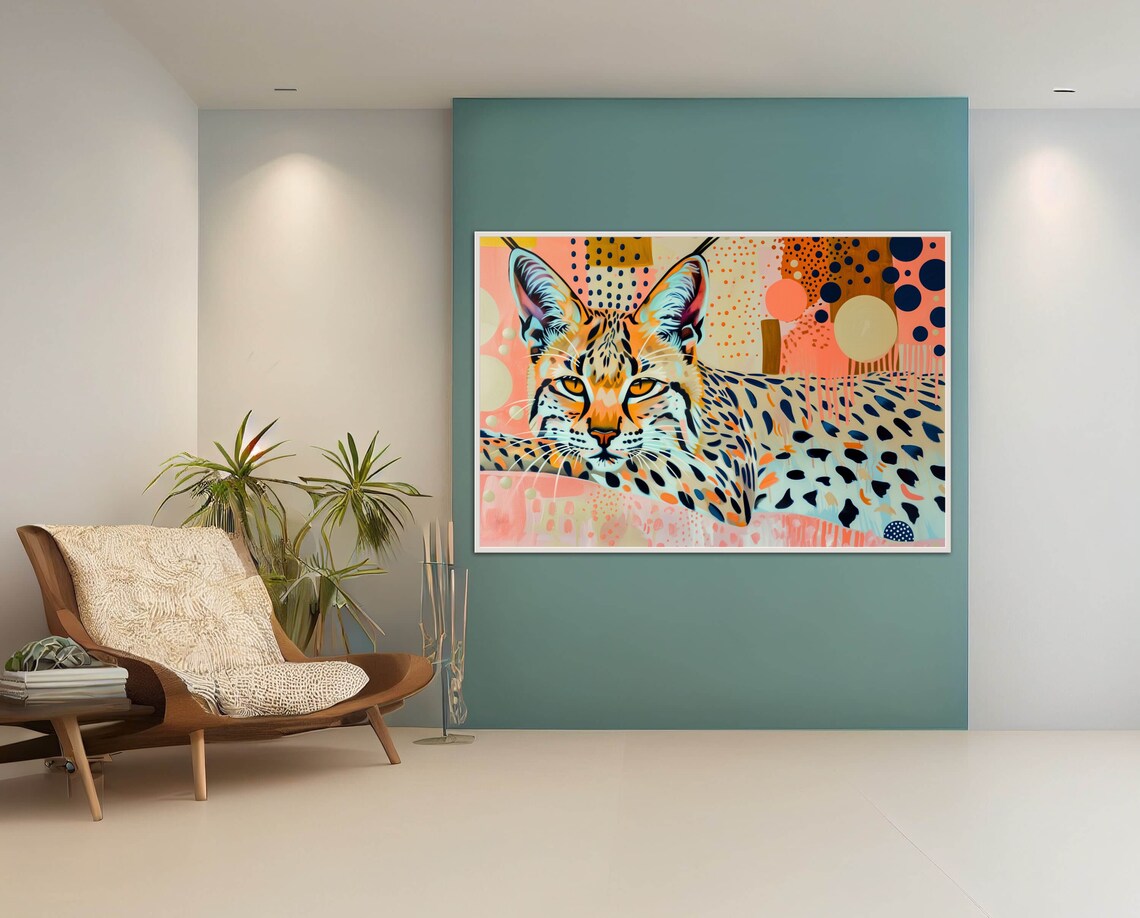 Vibrant Lynx Wildcat Portrait Pop Art Colorful Modern Wildlife Print - Image 5
