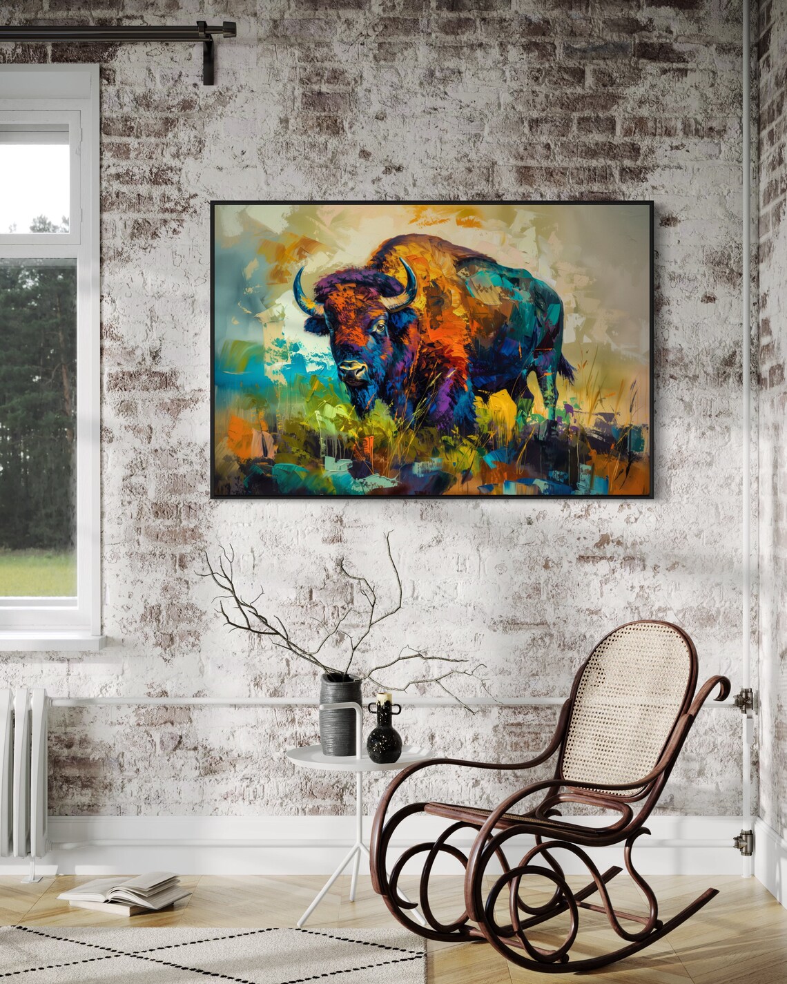 Expressive Bison Buffalo Art Print, Colorful Wildlife - Image 5
