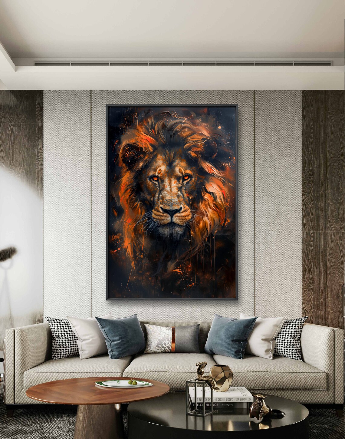 King Lion Art Print, Exotic Realistic Portrait - Image 4