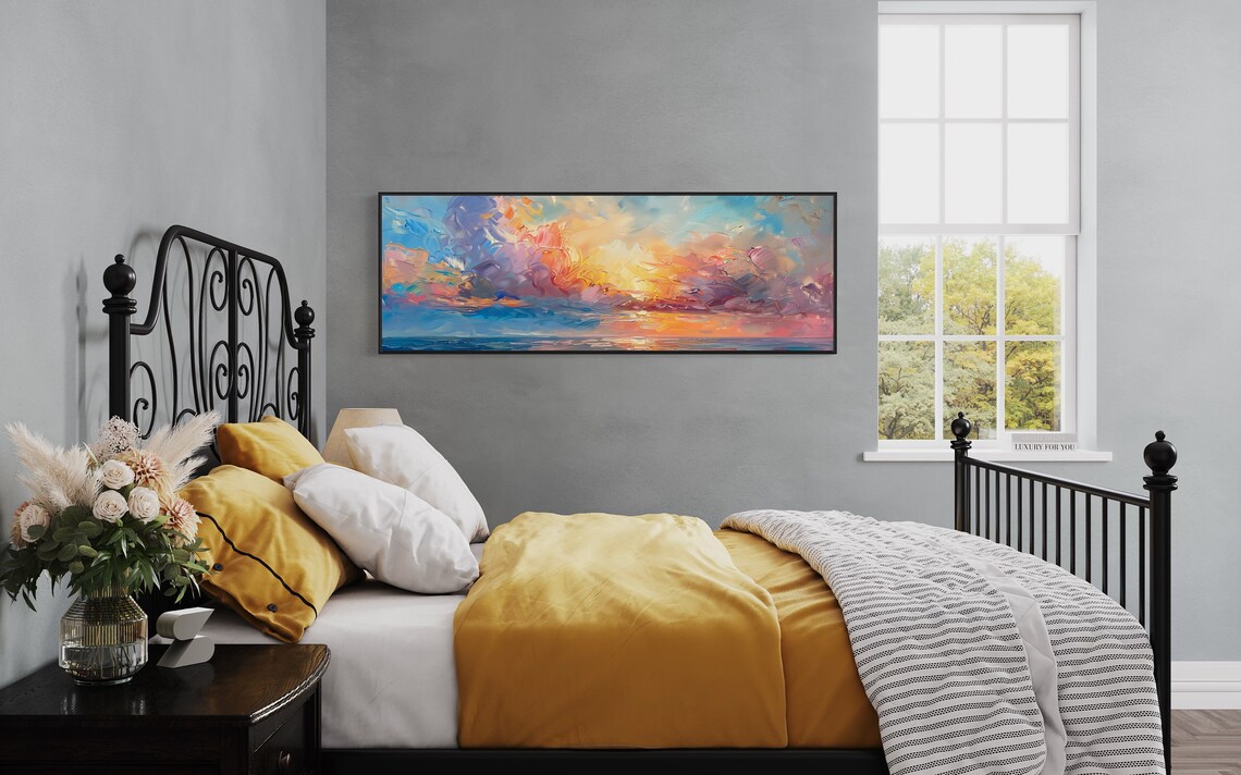 Sunrise Symphony Panoramic Seascape Art Print - Image 2