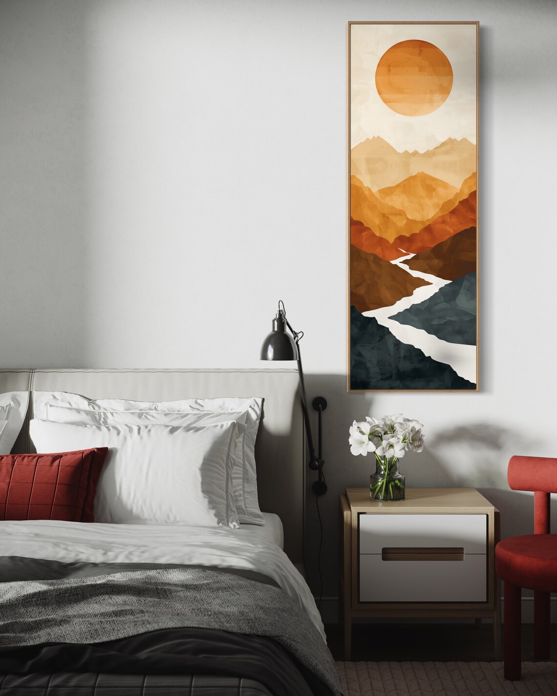 Boho River Journey, Geometric Mountain Art Print - Image 2