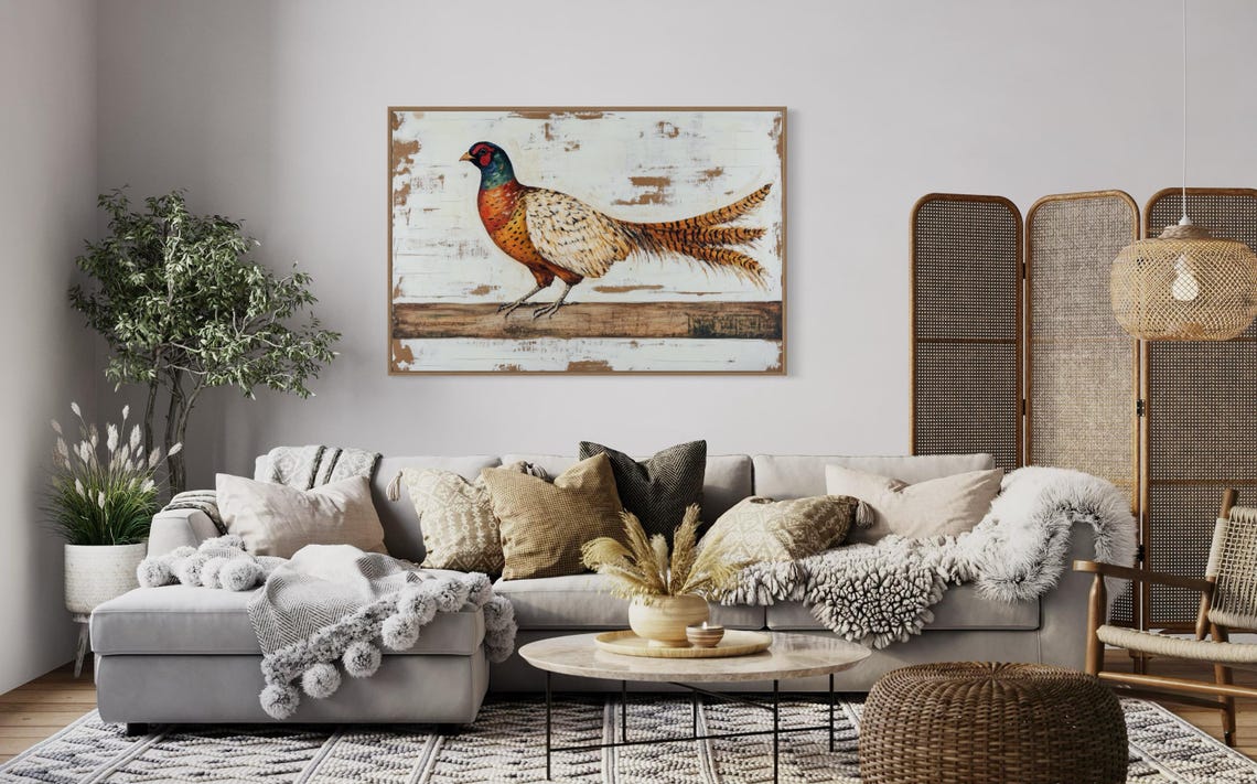 Rustic Pheasant Wall Art Vintage Bird Farmhouse Wildlife Print Poster - Image 3