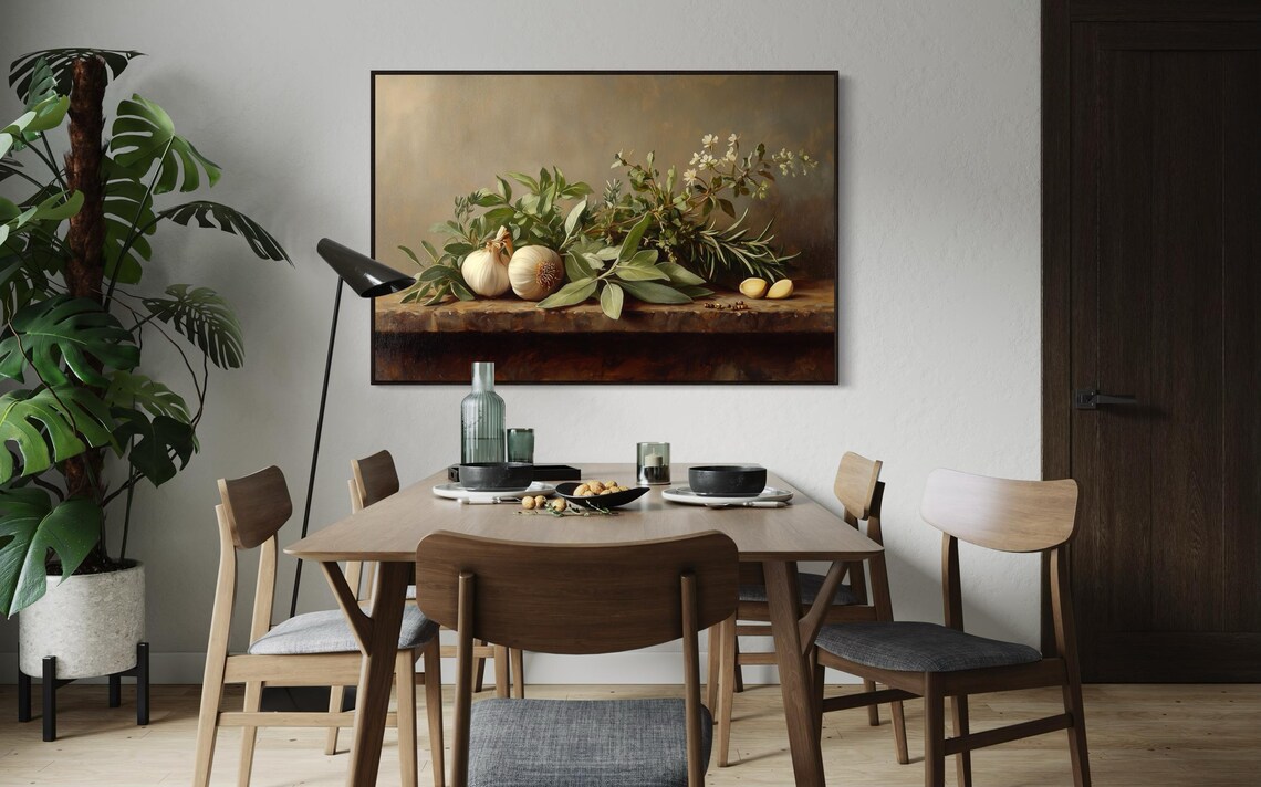 Rustic Herb Still Life, Rustic Kitchen Art Print - Image 5