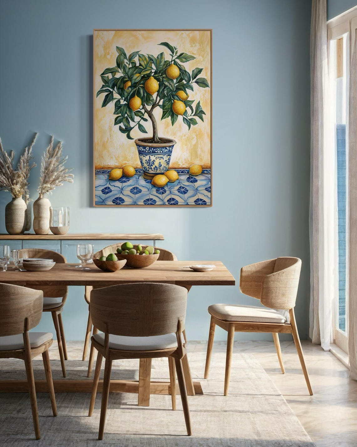 Vibrant Italian Lemon Tree Ceramic Pot Kitchen Mediterranean Art Print - Image 4