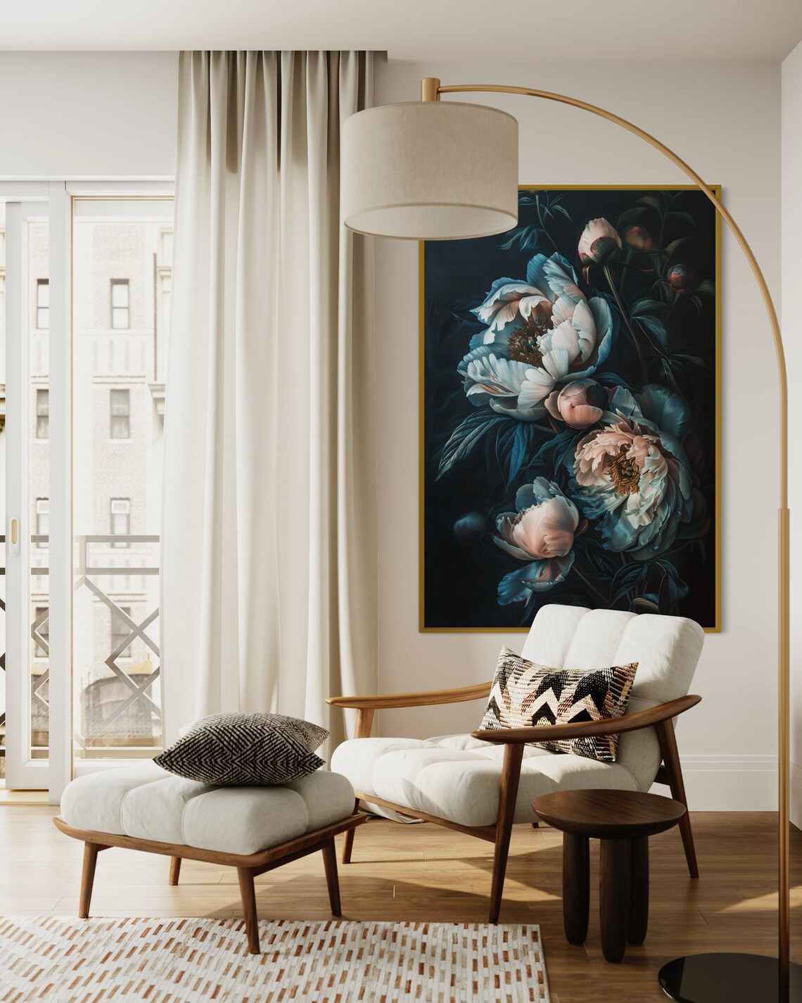 Peony Elegance Baroque Moody Floral Still Life Gothic Art Poster - Image 4