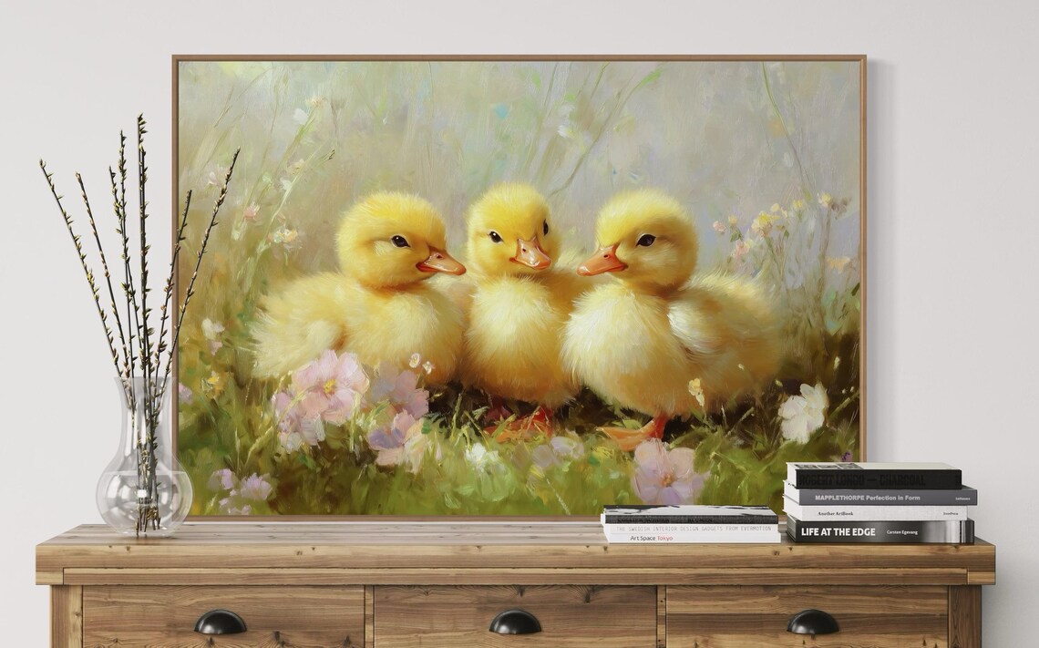 Adorable Duckling Vintage Farmhouse Art Print