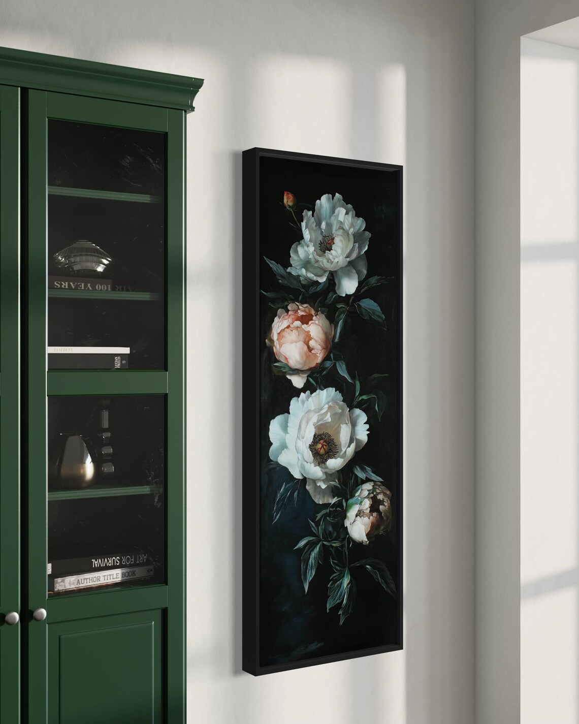 Baroque Peony Art Print, Tall Vintage Floral Decor - Image 2