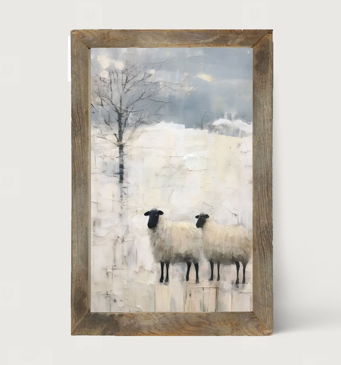 Winter Sheep Farm Animal Art Print, Farmhouse Decor - Image 3