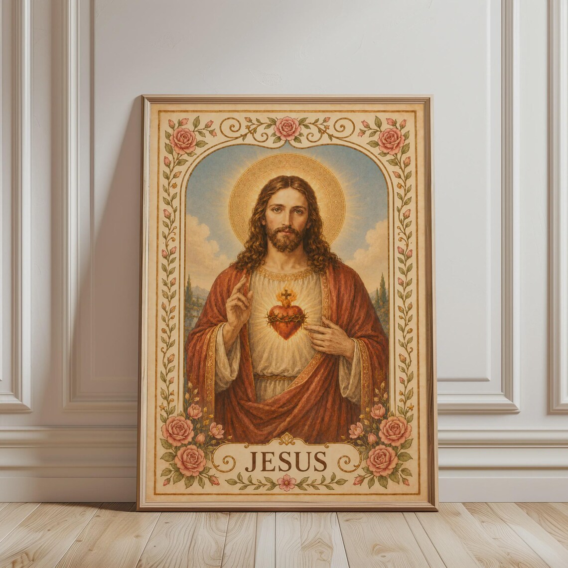 Sacred Heart of Jesus Vintage Religious Art Print