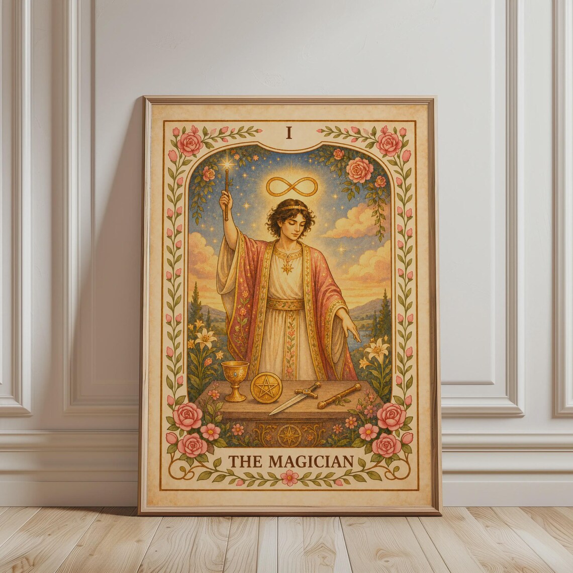 The Magician Tarot Card, Bohemian Vintage Art Print