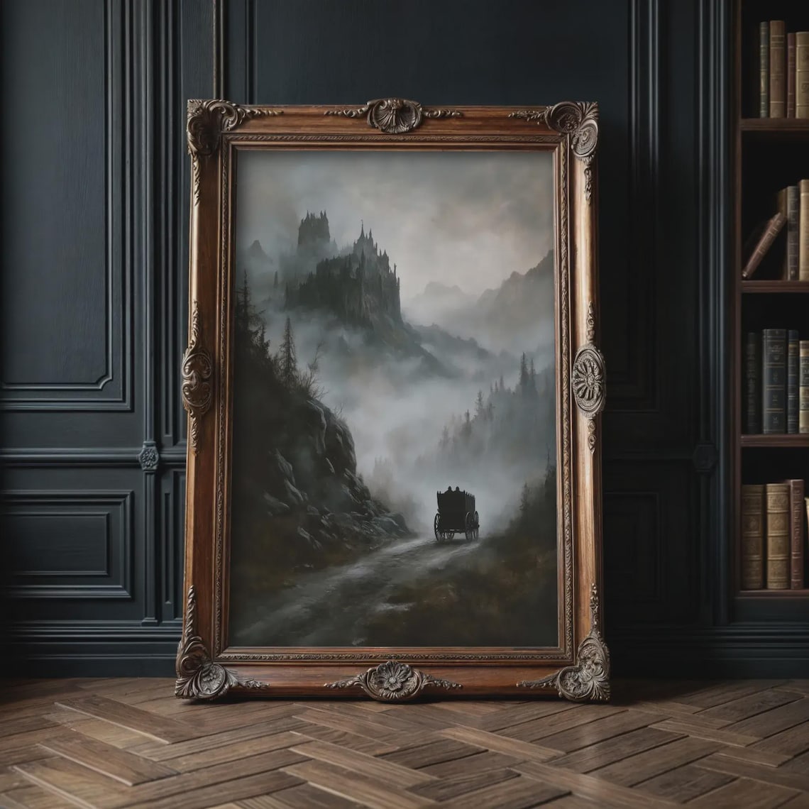 Road To Dracula Castle, Gothic Dark Fantasy Art Print